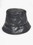 Quilted Faux Leather Bucket Hat