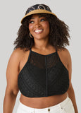 Scarf Paneled Straw Visor