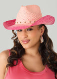 Studded Ombre Straw Cowboy Hat