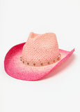 Studded Ombre Straw Cowboy Hat