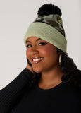 Camo Faux Fur Pom Pom Beanie