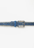 Chain Trimmed Braided Denim Belt