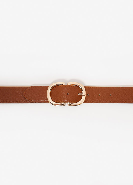 Buckled Faux Leather Waist Belt