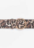 Pebbled Leopard Print Belt