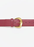 Faux Leather Crescent Buckle Belt