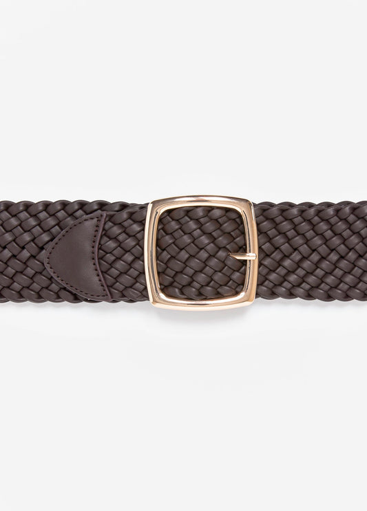 Basketweave Faux Leather Belt