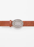 Plus Size Crystal Oval Buckle Belt
