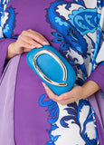Trendy blue trendy sculptural clutch affordable luxury bags
