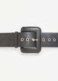 Quilted Faux Leather Waist Belt