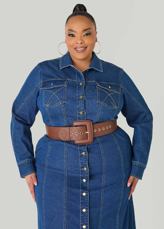 Quilted Faux Leather Belt