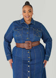 Quilted Faux Leather Belt