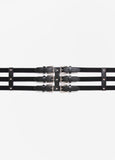 Caged Buckled Stretch Belt