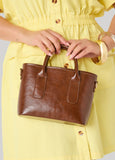 Mini Faux Leather Tote