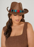 Beaded Straw Cowboy Hat