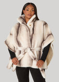 Striped Faux Fux Cape