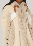 Faux Fur Trimmed Ruana