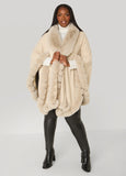Faux Fur Trimmed Ruana