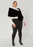 Satin Lined Faux Fur Shawl