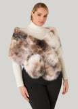 Satin Lined Printed Faux Fur Shawl