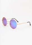 Reflective Round Frame Sunglasses