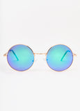 Reflective Round Frame Sunglasses