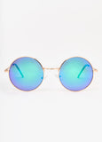 Reflective Round Frame Sunglasses