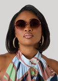 Tinted Round Frame Sunglasses