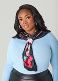 Floral Print Satin Scarf