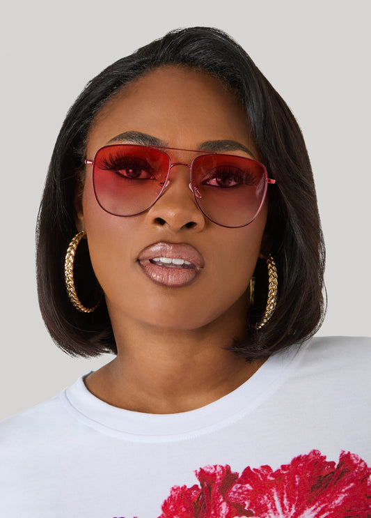 Ombre Tinted Aviator Sunglasses