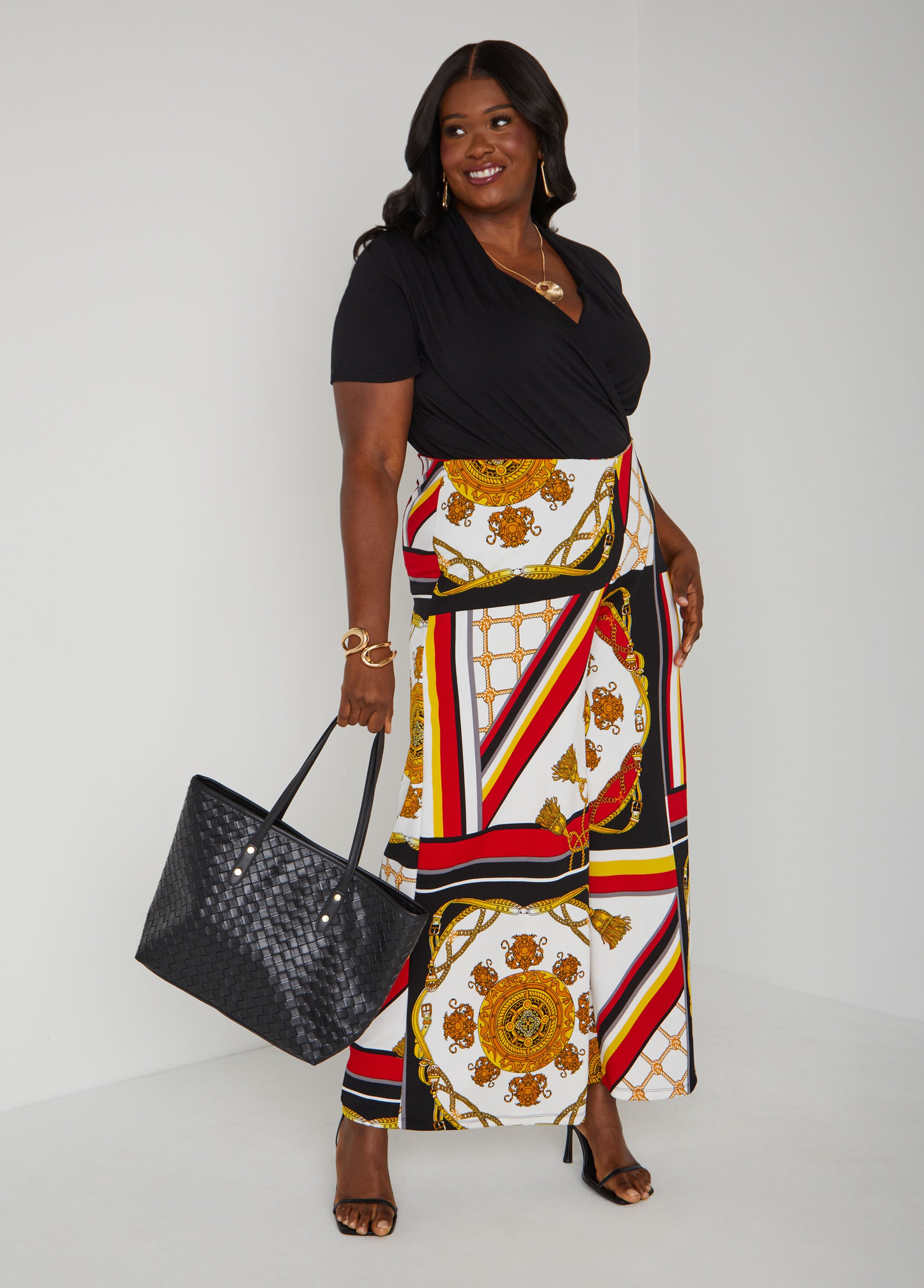 Basketweave Faux Leather Tote