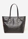 Basketweave Faux Leather Tote