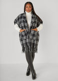 Fringed Brushed Plaid Ruana