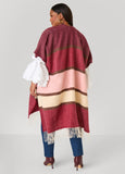 Colorblock Brushed Knit Kimono