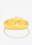 Metallic Hammered Bean Clutch