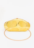 Metallic Hammered Bean Clutch