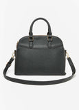 Textured Faux Leather Satchel