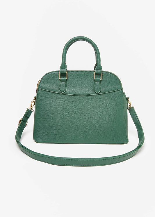 Texture Faux Leather Satchel