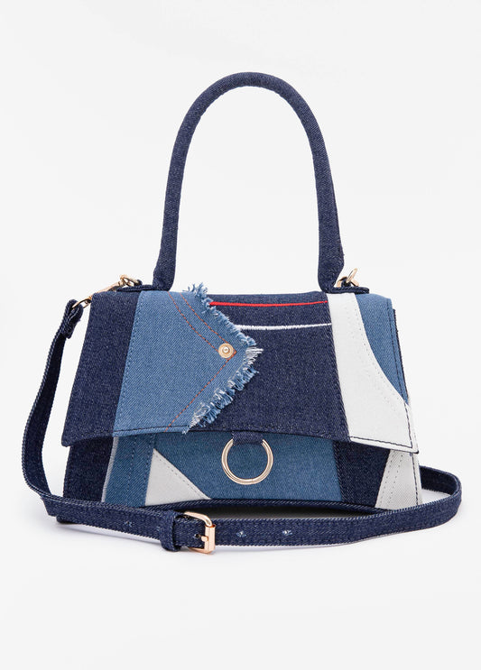 Patchwork Denim Crossbody Bag