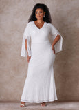Plus Size White Wedding Gown Champagne Mermaid Gown Bridal Fashion