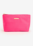 Nanette Lepore Pink Designer Logo Nylon Zip Cosmetic Case Zip Pouch