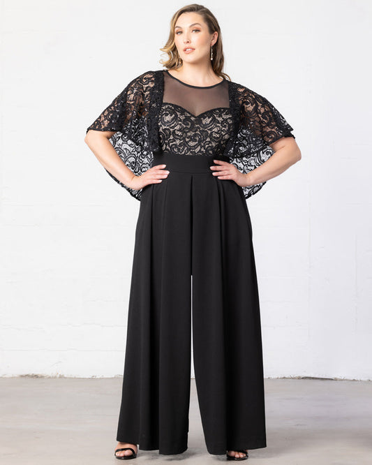 Alluring Sequins Lace Paneled Jumpsuit