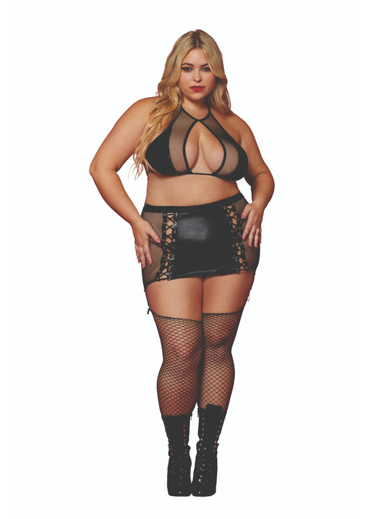 Dreamgirl Bralette And Garter Skirt Set