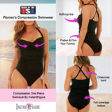 InstantFigure Shirred Twist Front Swimsuit