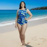 InstantFigure Floral High Neck Swimsuit
