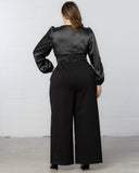 Refined Satin Paneled Jumpsuit