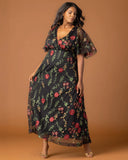 Embroidered Elegance Evening Gown