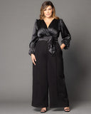 Refined Satin Paneled Jumpsuit