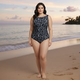 InstantFigure Feathers High Neck Swimsuit
