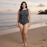InstantFigure Feathers High Neck Swimsuit