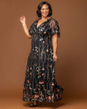 Embroidered Elegance Evening Gown
